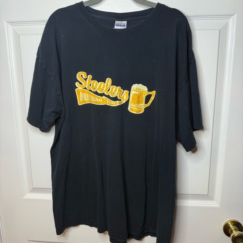 Gildan Black Steelers Drinking Team T-Shirt Size XXL GUC